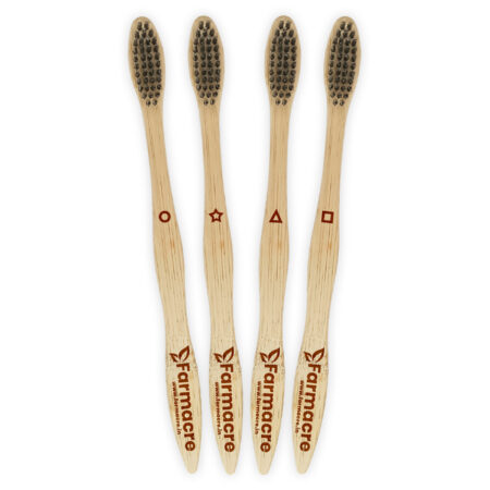 Farmacre Bamboo Toothbrush with Soft Bristles (4pc)